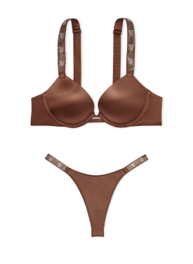 Комплект белья Shine Strap Smooth Push-Up Bra Set Mousse