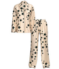 Піжама Glazed Satin Long Pajama Set Stars