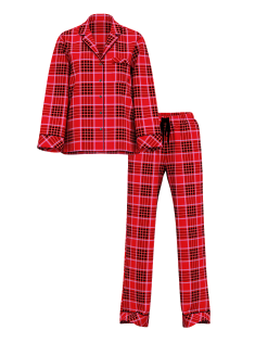 Пижама Flannel Long Pajama Set Lipstick Lovely Plaid