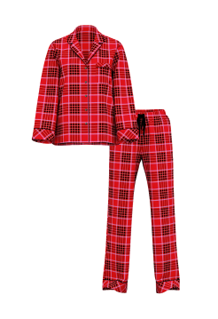 Піжама Flannel Long Pajama Set Lipstick Lovely Plaid