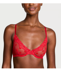 Комплект белья Tease Unlined Demi Bra Set Bright Vermillion Bows