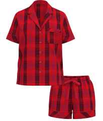 Піжама Flannel Short Pajama Set Red Plaid