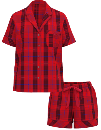 Піжама Flannel Short Pajama Set Red Plaid