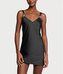 Пеньюар Scattered Shine Strap Satin Strappy-Back Slip Black