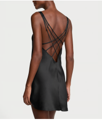 Пеньюар Scattered Shine Strap Satin Strappy-Back Slip Black