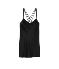 Пеньюар Scattered Shine Strap Satin Strappy-Back Slip Black