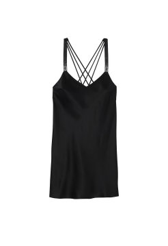 Пеньюар Scattered Shine Strap Satin Strappy-Back Slip Black