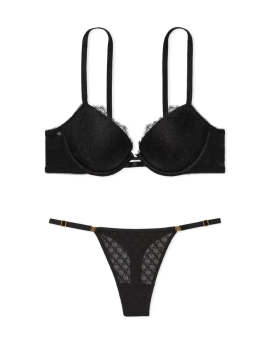 Комплект белья Rose Lace Push-Up Bra Set Black