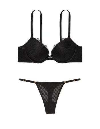 Комплект білизни Rose Lace Push-Up Bra Set Black