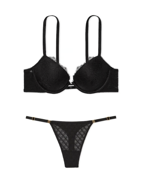 Комплект білизни Rose Lace Push-Up Bra Set Black