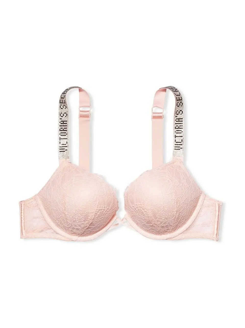 Комплект белья Victoria's Secret Embellished Strap Bombshell Push-up Purest  Pink купить оригинал в Киеве, цена в Украине — SecretAngeL❤️