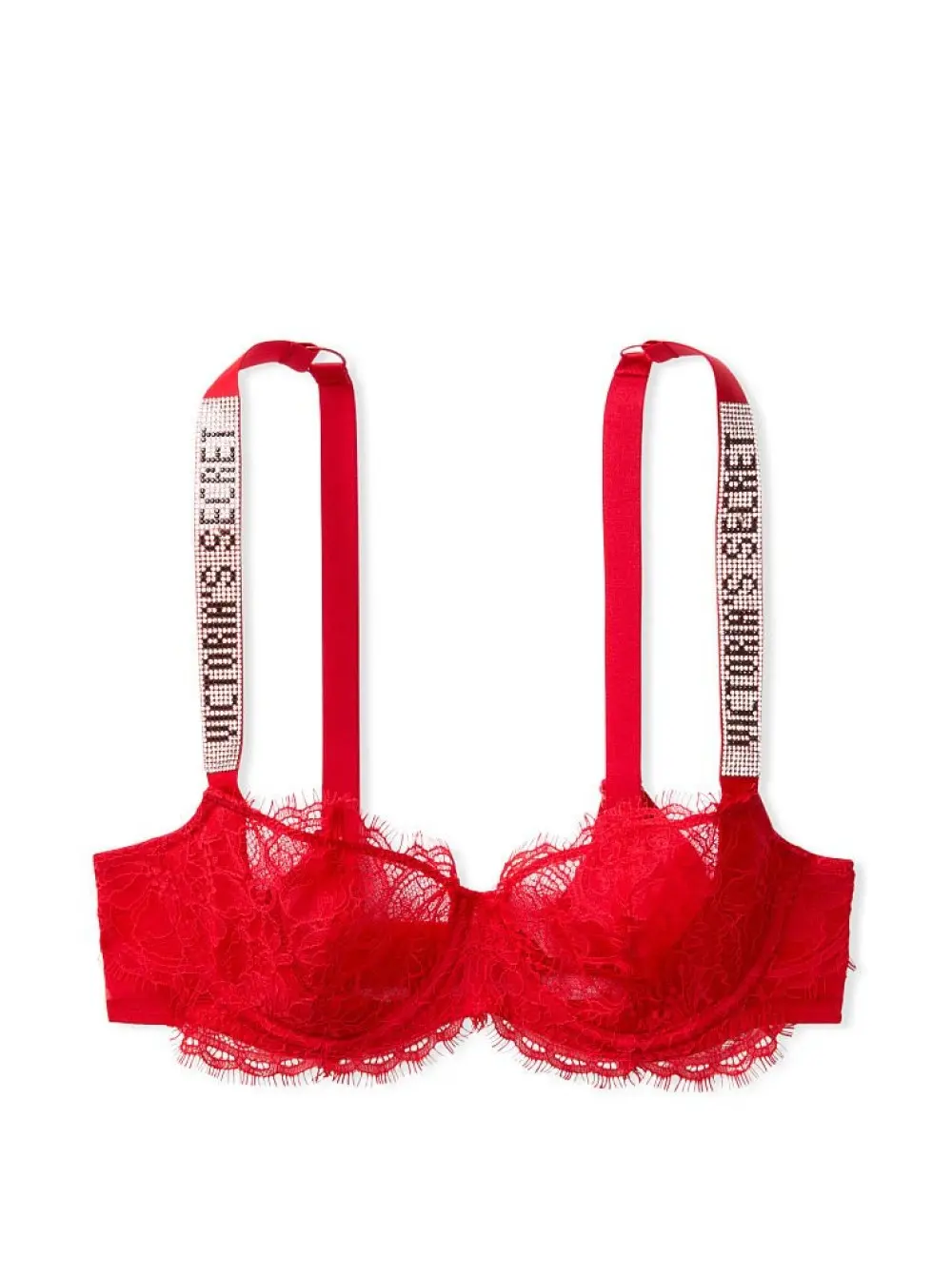 Бюстгальтер червоний Victoria's Secret Embellished Strap Push-up