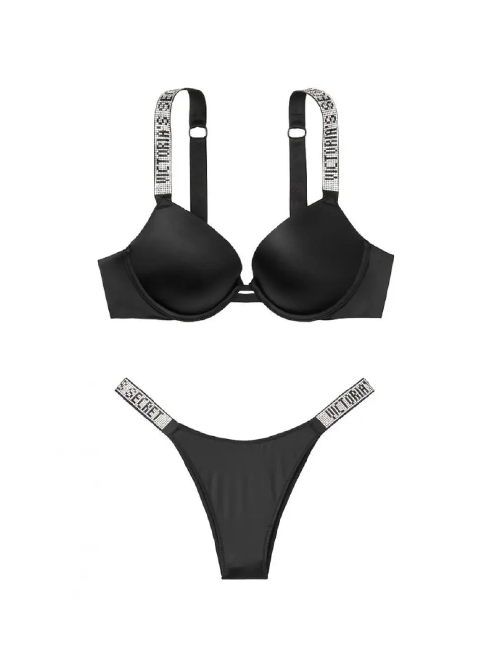 Комплект белья Victoria's Secret Black Very Sexy Embellished Strap
