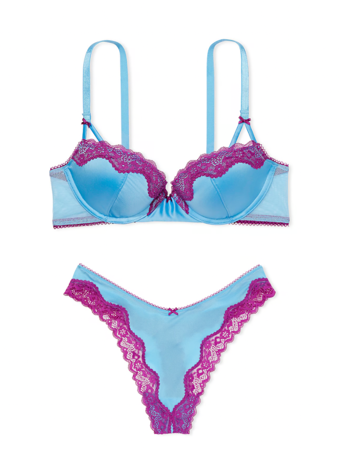 Комплект белья VICTORIA'S SECRET Tease Push-Up Bra Set Bikini Blue