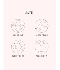 Піжама Glazed Satin Long Pajama Set Collar Embroidery