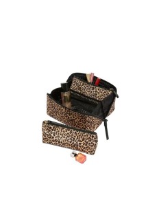 Косметичка Victoria's Secret 3-Piece Expandable Travel Makeup Bag Leopard