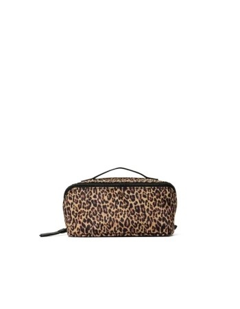 Косметичка Victoria's Secret 3-Piece Expandable Travel Makeup Bag Leopard