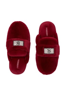 Домашние тапки Luxe Plush Shine Patch Slide Slippers Red Lacquer