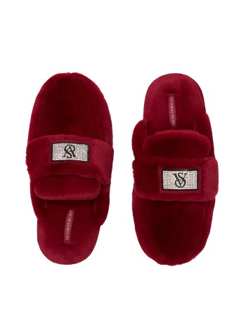 Домашні капці Luxe Plush Shine Patch Slide Slippers Red Lacquer