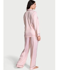 Піжама Glazed Satin Long Pajama Set Angel Pink Stripe