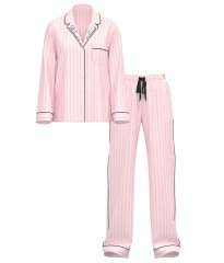 Піжама Glazed Satin Long Pajama Set Angel Pink Stripe