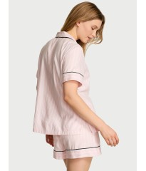 Піжама Flannel Short Pajama Set Pink Stripe Print