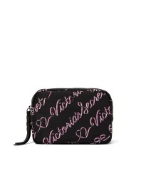 Косметичка Victoria's Secret Travel Makeup Bag Black Candycane Script