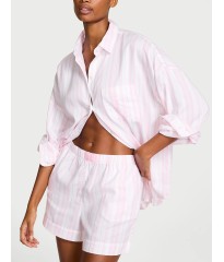Піжама Victoria's Secret Modal-Cotton Long-Sleeve Short Pajama Set Angel Pink Stripe