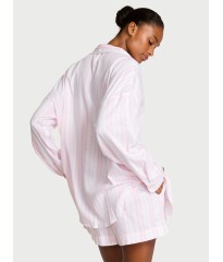 Піжама Victoria's Secret Modal-Cotton Long-Sleeve Short Pajama Set Angel Pink Stripe