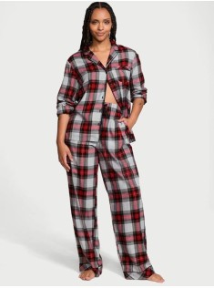 Пижама Flannel Long Pajama Set Plaid Print