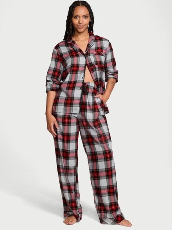 Пижама Flannel Long Pajama Set Plaid Print