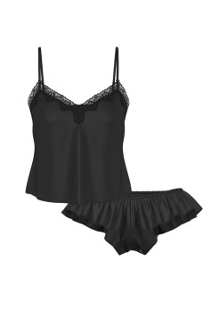 Піжама Tease Satin Lace-Trim Cami & Flutter Shorts Set