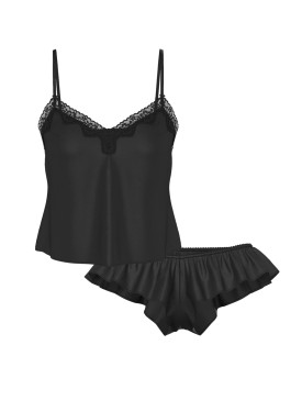 Пижама Tease Satin Lace-Trim Cami & Flutter Shorts Set