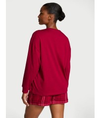 Піжама Victoria's Secret Flannel Long-sleeve Short Tee-Jama Set Red