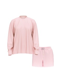 Піжама Victoria's Secret Flannel Long-sleeve Short Tee-Jama Set Pretty Blossom Stripes