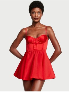 Пеньюар Вікторія Сікрет Lipstick Bow-Topped Bustier Slip Dress 