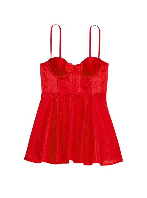 Пеньюар Вікторія Сікрет Lipstick Bow-Topped Bustier Slip Dress 