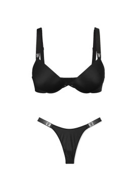 Комплект білизни Victoria's Secret Black Angel Shine Strap Push-Up Bra Set
