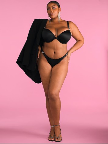 Комплект білизни Victoria's Secret Black Angel Shine Strap Push-Up Bra Set