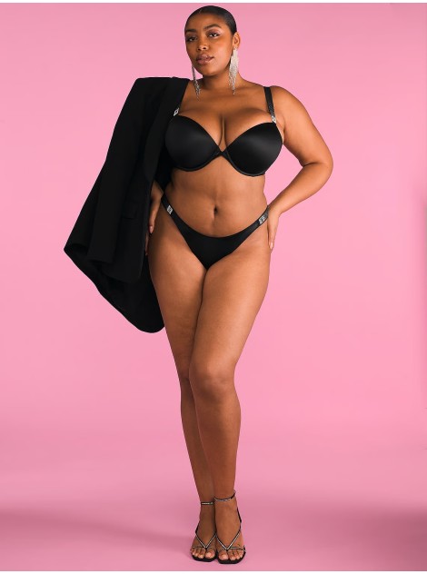 Комплект білизни Victoria's Secret Black Angel Shine Strap Push-Up Bra Set