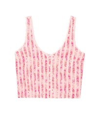 Піжама Victoria's Secret Cotton Short Cami PJ Set Pink Stripes Flower print