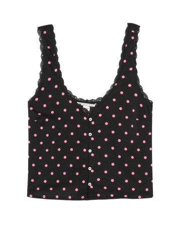 Піжама Victoria's Secret Cotton Short Cami PJ Set Pink Dot &amp; Lace