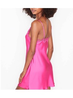 Пеньюар Victoria's Secret Satin Slip Lace Fuchsia