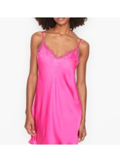 Пеньюар Victoria's Secret Satin Slip Lace Fuchsia