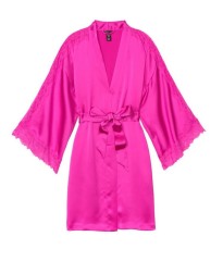 Халат Victoria’s Secret Satin Lace Kimono Fuchsia