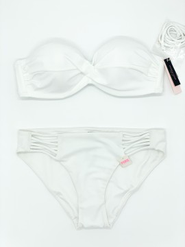 Купальник бандо з пушап Вікторія Сікрет Bandeau Top White