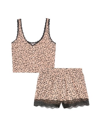 Піжама Victoria's Secret Cotton Short Cami PJ Set Leopard print