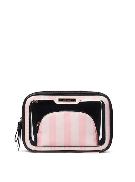 Косметичка 3в1 Victoria's Secret Beauty Bag Pink Stripe