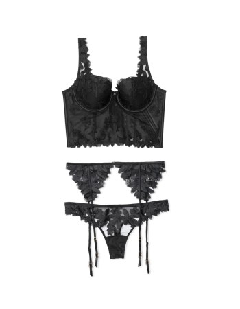 Комплект Victoria's Secret Luxe Lingerie Unlined Floral Embroidered