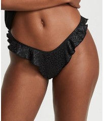 Трусики VS Very Sexy Satin Thong panty Black Leopard